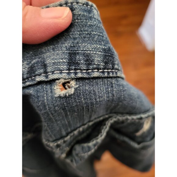 Medium Wash Wide Leg Low rise Jeans  20 y2k Retro American Fall Skater Minimal - Picture 3 of 9